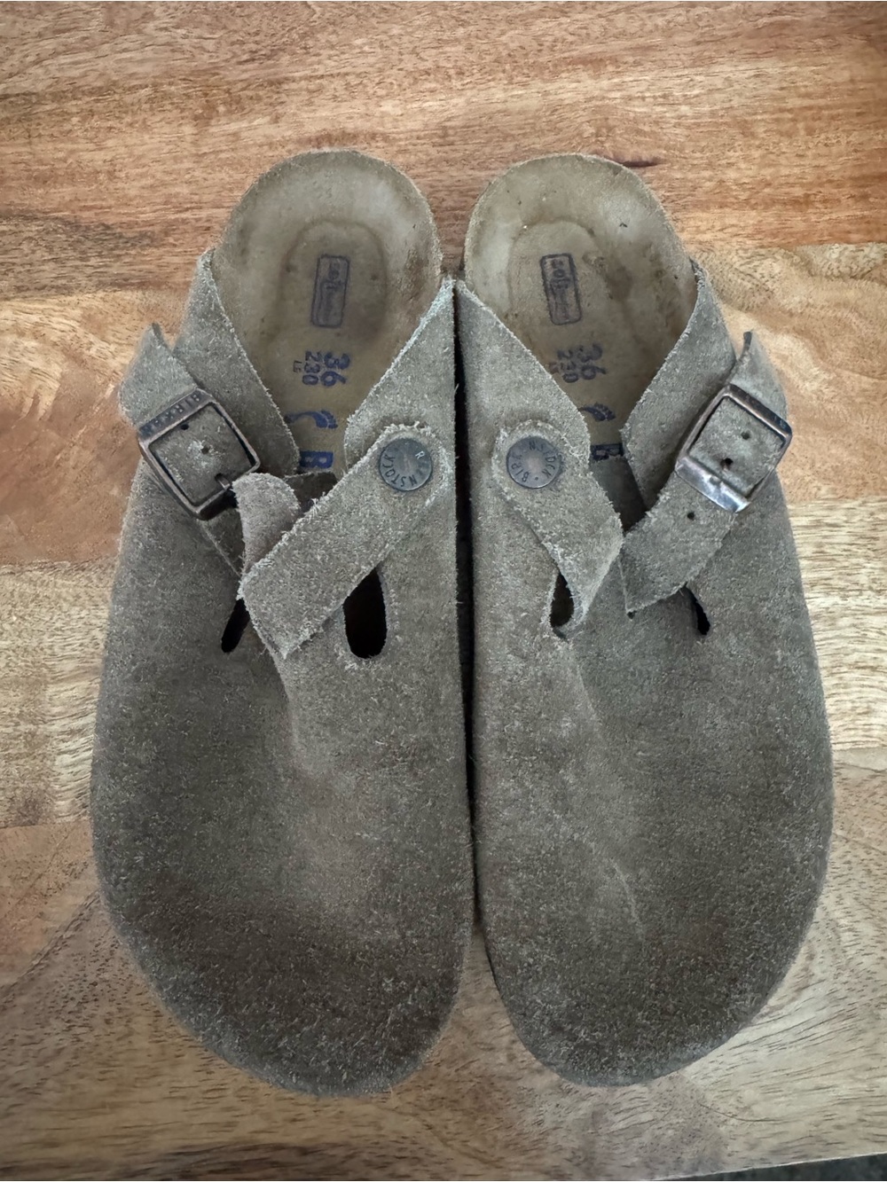 Classic Birkenstock Clog Taupe Suede Size 36 - Picture 8 of 8